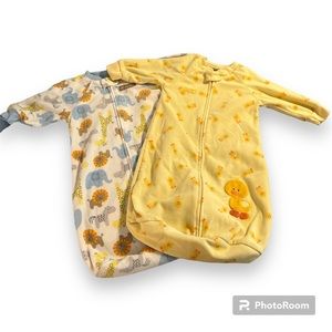 Carter's Baby Fleece Sleep Bag (Set of 2) - Jungle Animals & Ducks (0-9 Months)